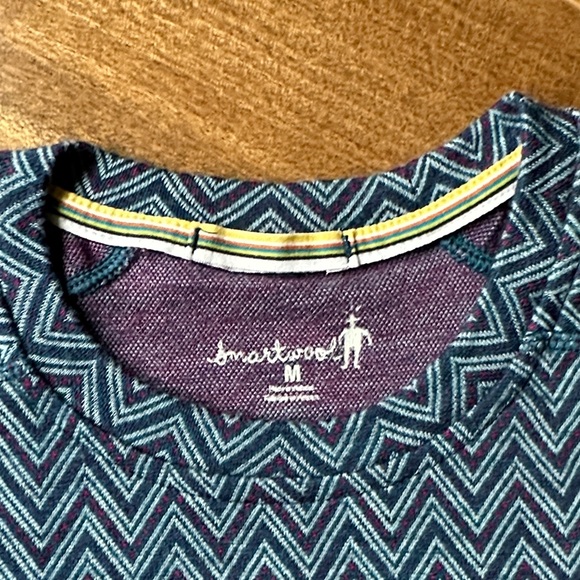 Smartwool Teal and Purple Zigzag Long Sleeve Top - Picture 2 of 7